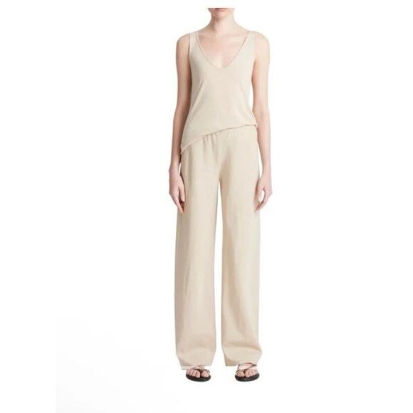 Vince High Waist Cotton Bias Pull On Pant XL In Wok Light Khaki NWT $365 - Picture 1 of 12